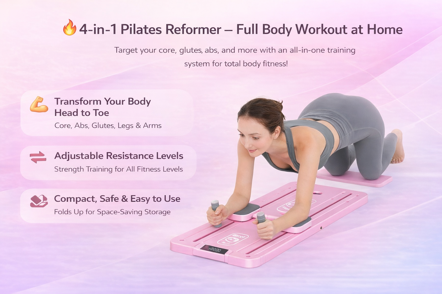 Compact Pilates 4 in 1 reformer